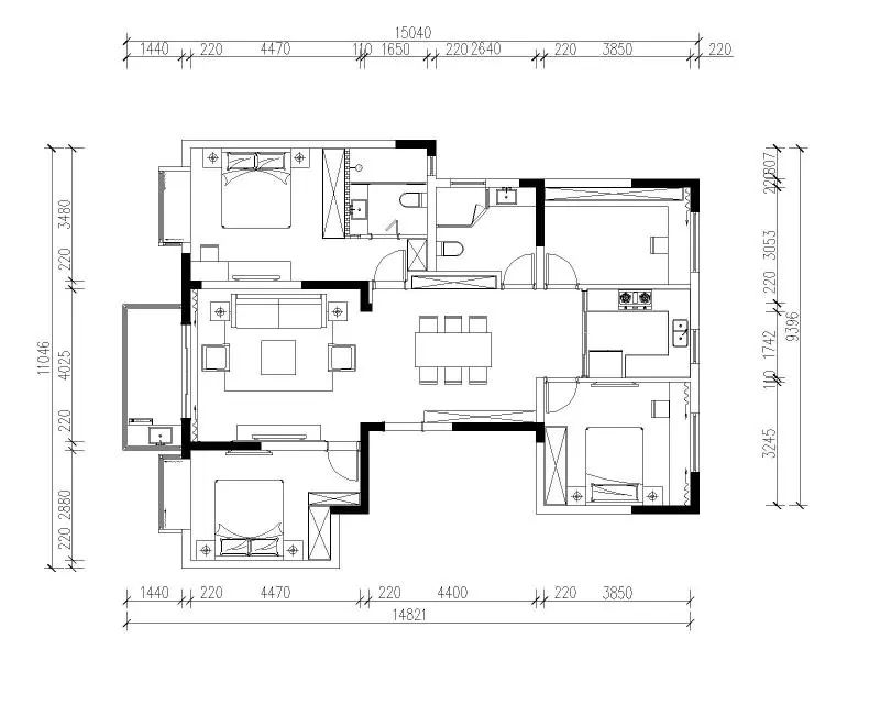 余玮_红牛设计--中垠紫金官邸140㎡（G户型）北欧风格04调整建议_平面布置图